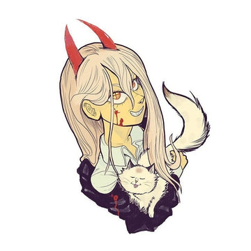 Chainsaw Man 'Evil Power | Holding A Cat' Vinyl Car Sticker