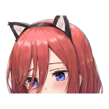 The Quintessential Quintuplets 'Miku | Cat Ears Headband' Vinyl Car Peeker Sticker