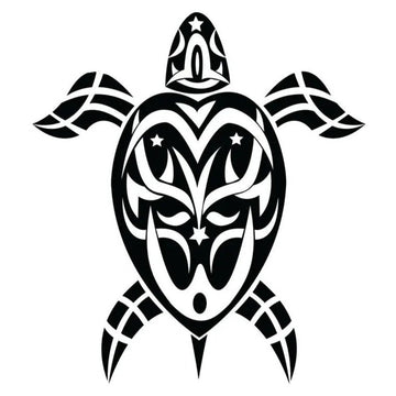 Tribal Turtle Sea 'Turtle Tribal Vector | Black' Vinyl Car Sticker
