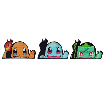 Pokemon 'Squirtle x Charmander x Bulbasaur' Vinyl Car 3D Motion Sticker