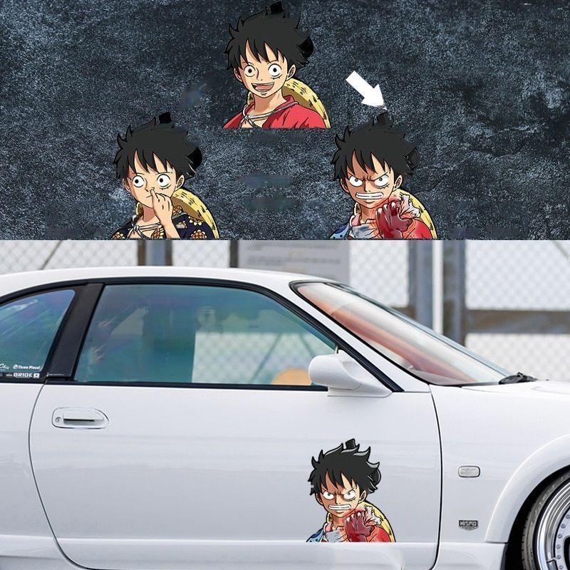One Piece 'Luffy | Spiky Hair' Vinyl Car 3D Motion Sticker