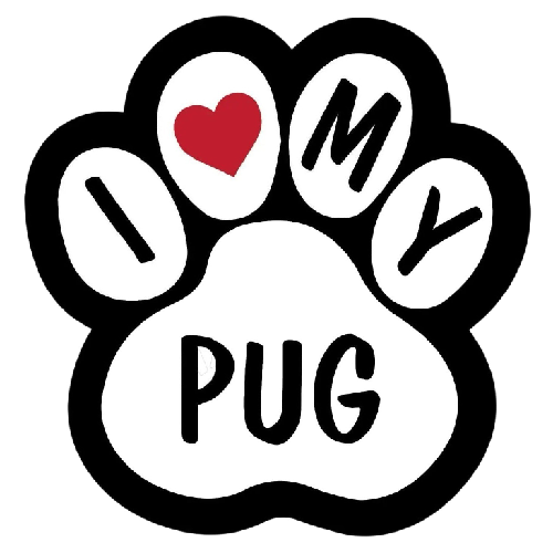 Dog Paw 'I Love My Pug' Vinyl Car Sticker