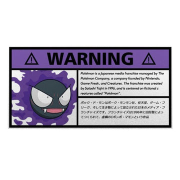 Warning Sign 'Gastly | Poison Gas Cloud' Vinyl Car Sticker