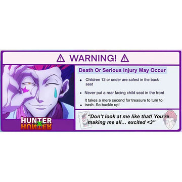 Warning Sign 'Hisoka Morow | You're Making Me All...Excited' Vinyl Car Sticker