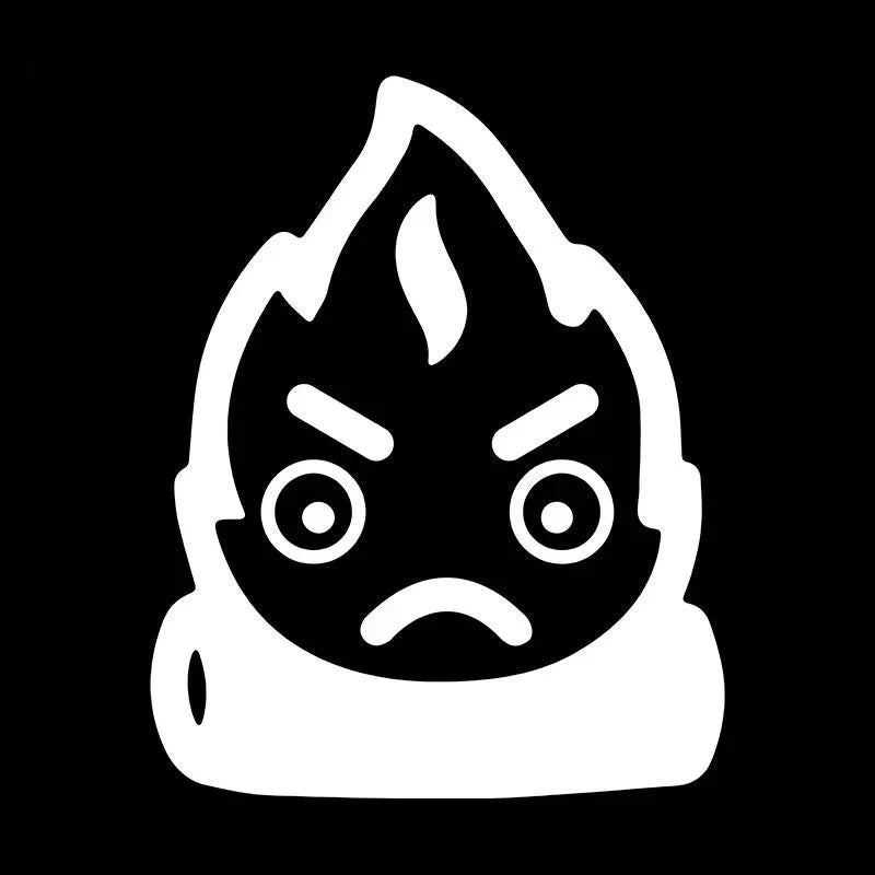 Calcifer Flame 'Outraged' Vinyl Car Sticker