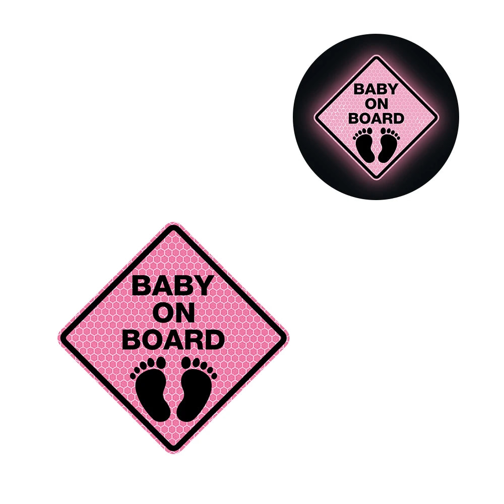 Baby On Board 'Footprints | Reflective' Vinyl Car Sticker