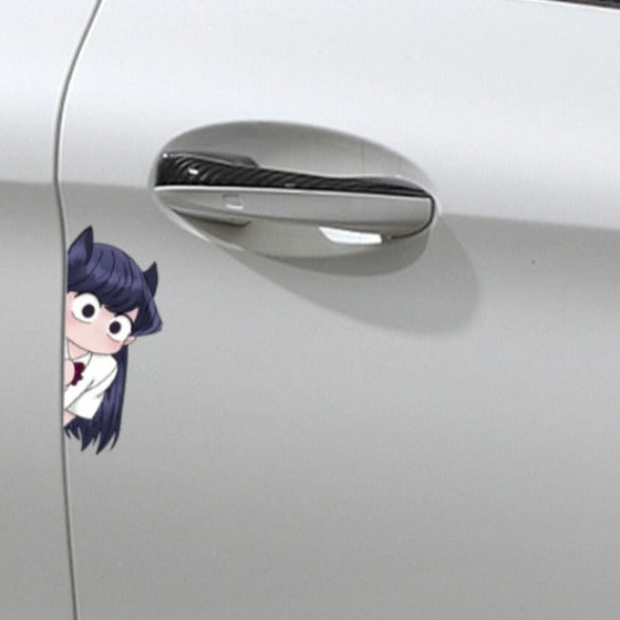 Komi Can't Communicate 'Young Komi | Peeking Left' Vinyl Car Peeker Sticker
