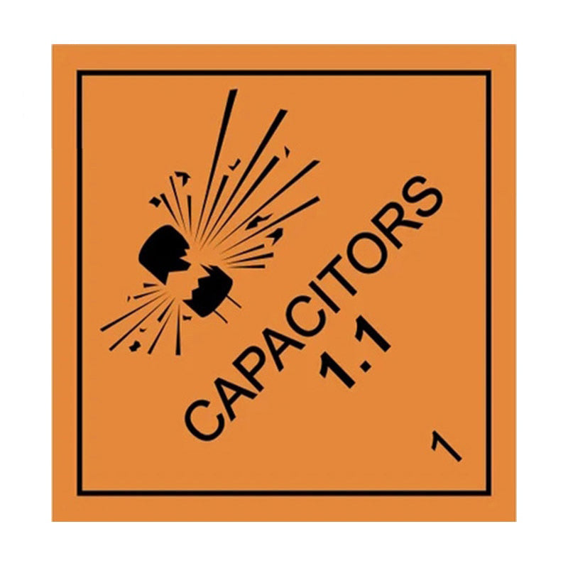 Warning Sign 'Exploding Capacitor Diamond | Caution | 1.1' Vinyl Car Sticker