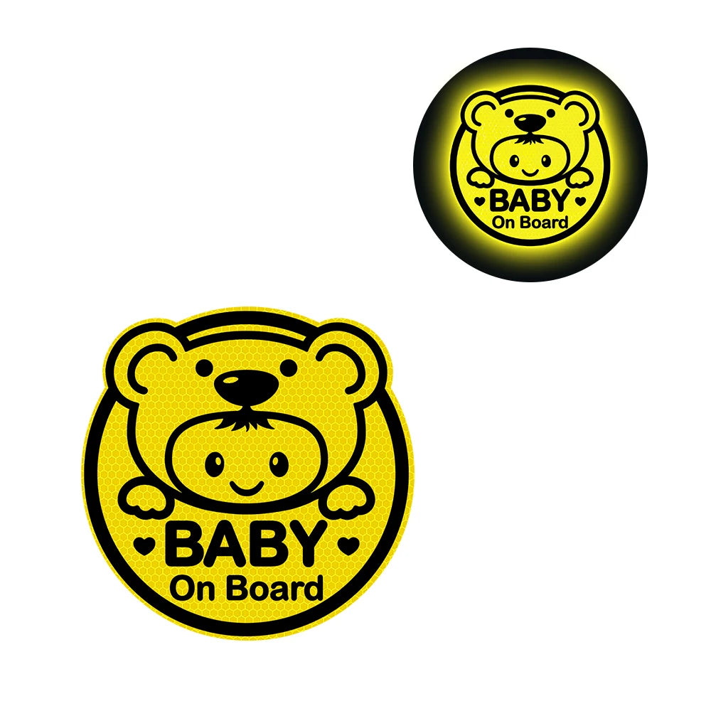 Cute 'Baby On Board | Reflective' Vinyl Car Sticker