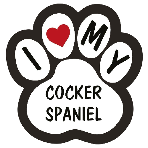 Dog Paw 'I Love My Cocker Spaniel' Vinyl Car Sticker