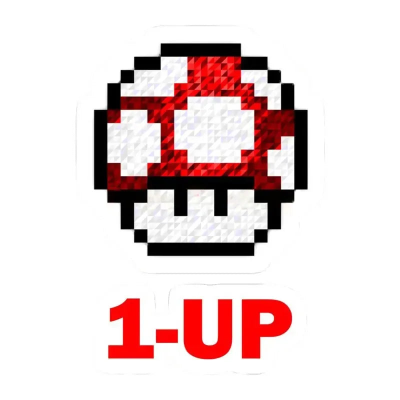 Super Mario Bros. 'Red Mushroom Pixel | 1-Up' Vinyl Car Sticker