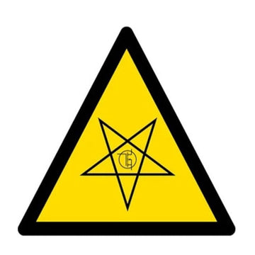 Warning Sign 'Caution Cursed Technology Inside' Vinyl Car Sticker
