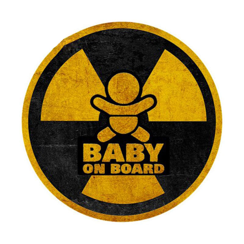 Baby On Board 'Yellow Warning' Vinyl Car Sticker