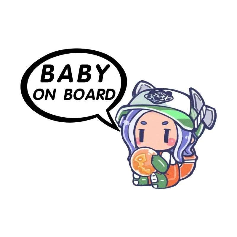 Splatoon 'Inkling Holding Fish Ball | Baby On Board' Vinyl Car Sticker