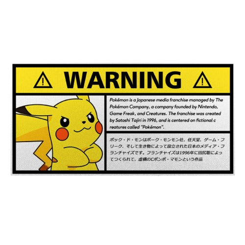 Warning Sign 'Pikachu | Crossed Arms' Vinyl Car Sticker