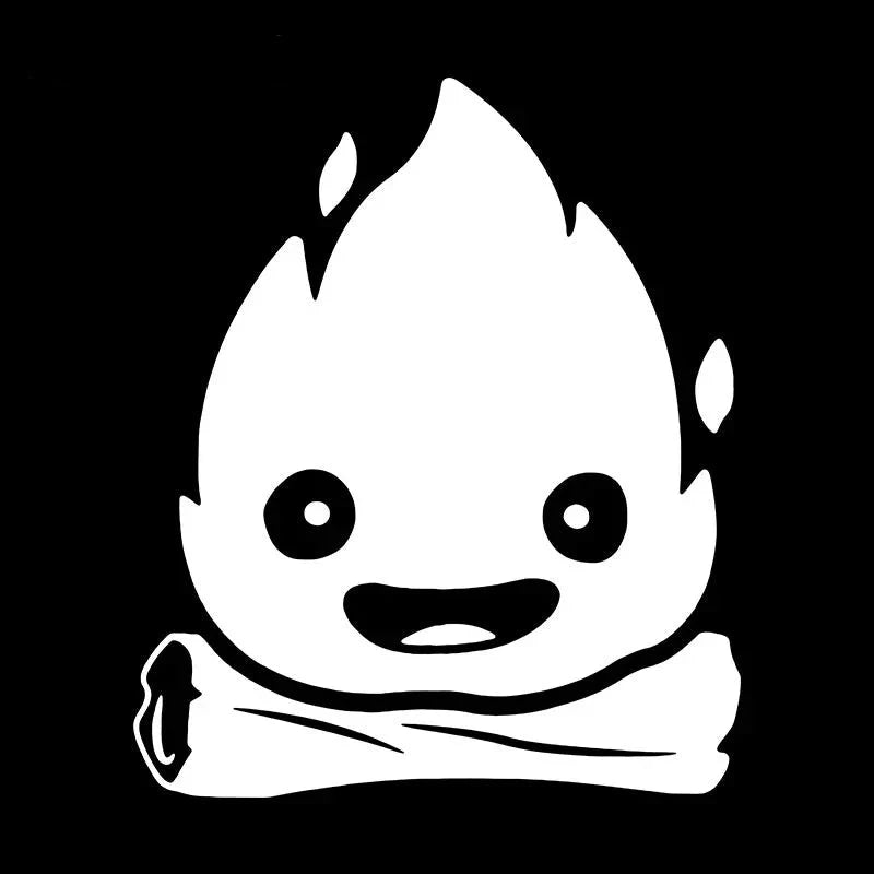 Calcifer Flame 'Smiling' Vinyl Car Sticker