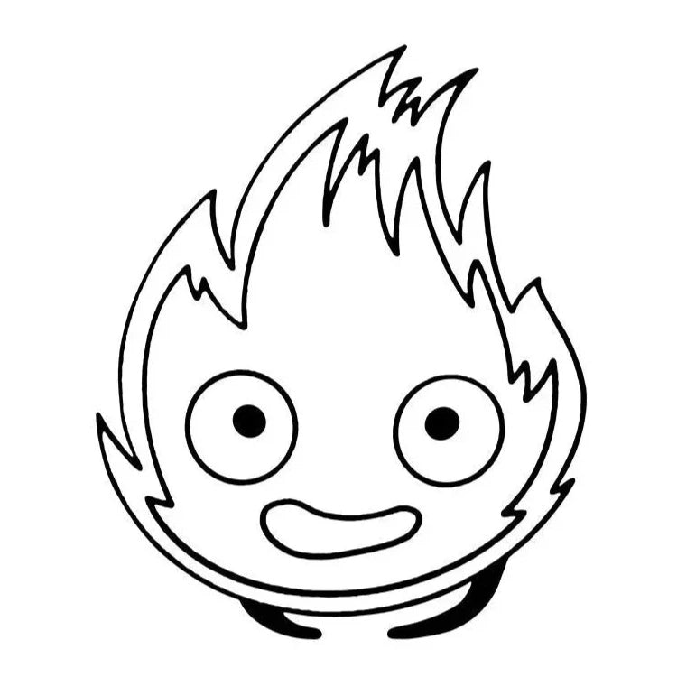 Calcifer Flame 'Comic' Vinyl Car Sticker