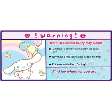 Warning Sign 'Cinnamoroll | Find Joy Wherever You Are' Vinyl Car Sticker