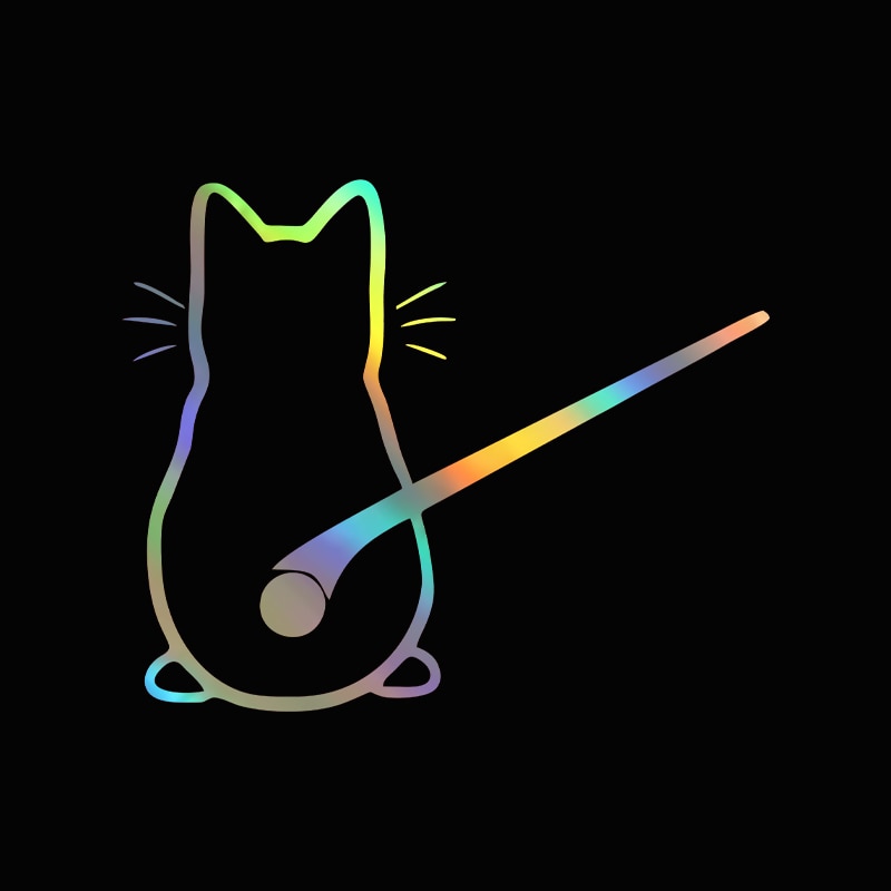 Cute Cat 'Sitting Back' Vinyl Car Wiper Sticker