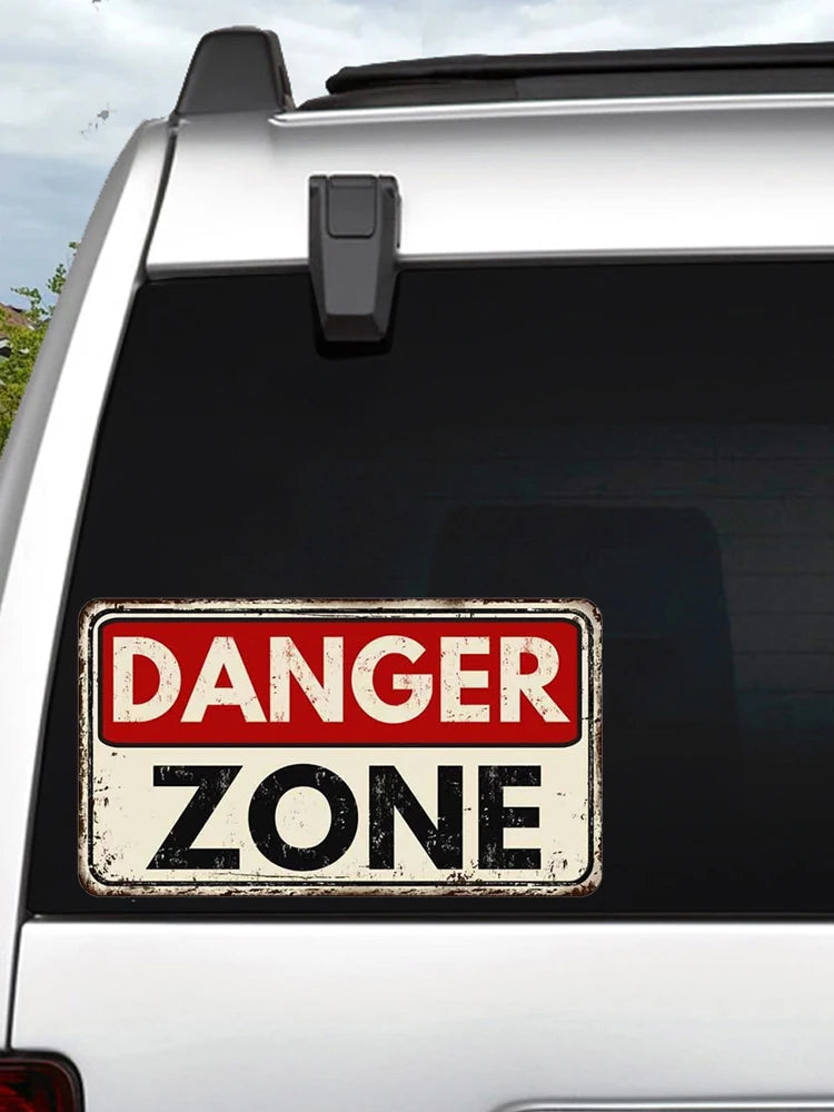 Warning Sign 'Danger Zone | Vintage' Vinyl Car Sticker