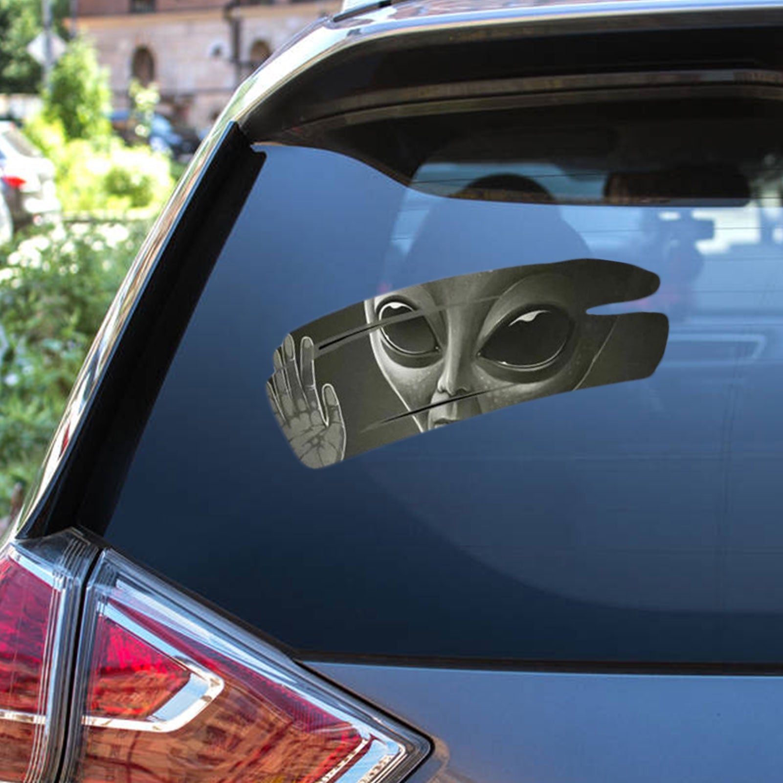 Alien 'Wiping' Vinyl Car Sticker