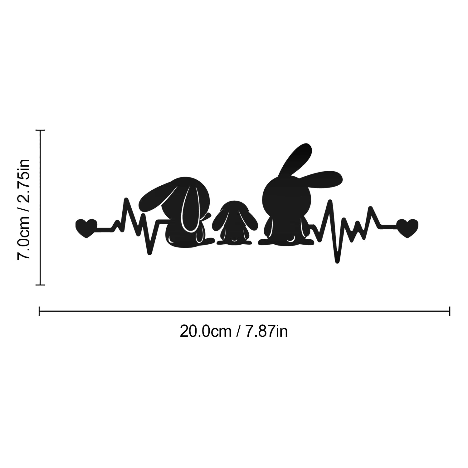 Cute Rabbits 'Heartbeat' Vinyl Car Sticker