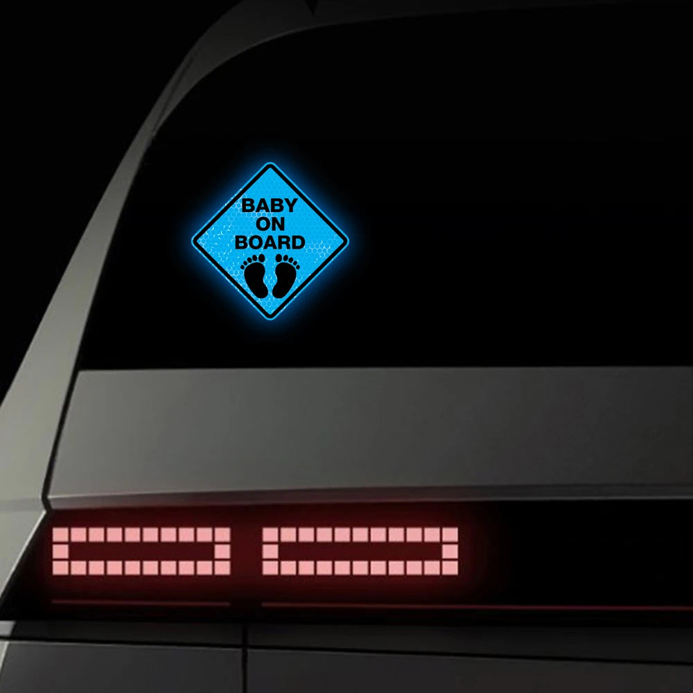 Baby On Board 'Footprints | Reflective' Vinyl Car Sticker