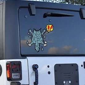 Cracked Back 'Blue Cat | Falling' Vinyl Car Sticker