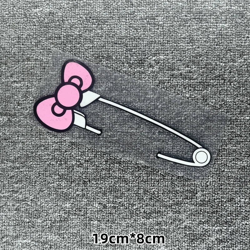 Cute 'Safety Pin Ribbon' Vinyl Car Sticker