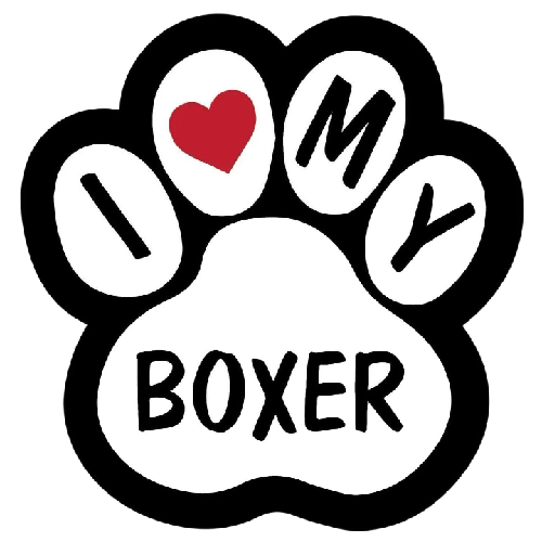 Dog Paw 'I Love My Boxer' Vinyl Car Sticker