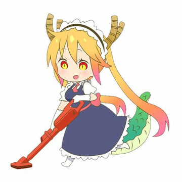 Miss Kobayashi's Dragon Maid 'Chibi Tohru | Cleaning' Vinyl Car Sticker