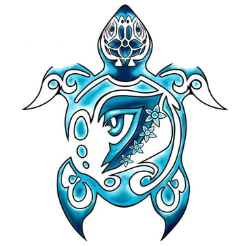 Amazing Tribal Turtle 'Blue Turtle | One Eye Design' Vinyl Car Sticker