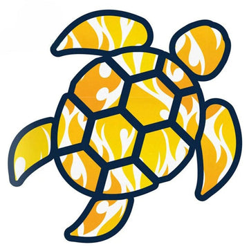 Amazing Tribal Turtle 'Red Hound Auto | Yellow' Vinyl Car Sticker
