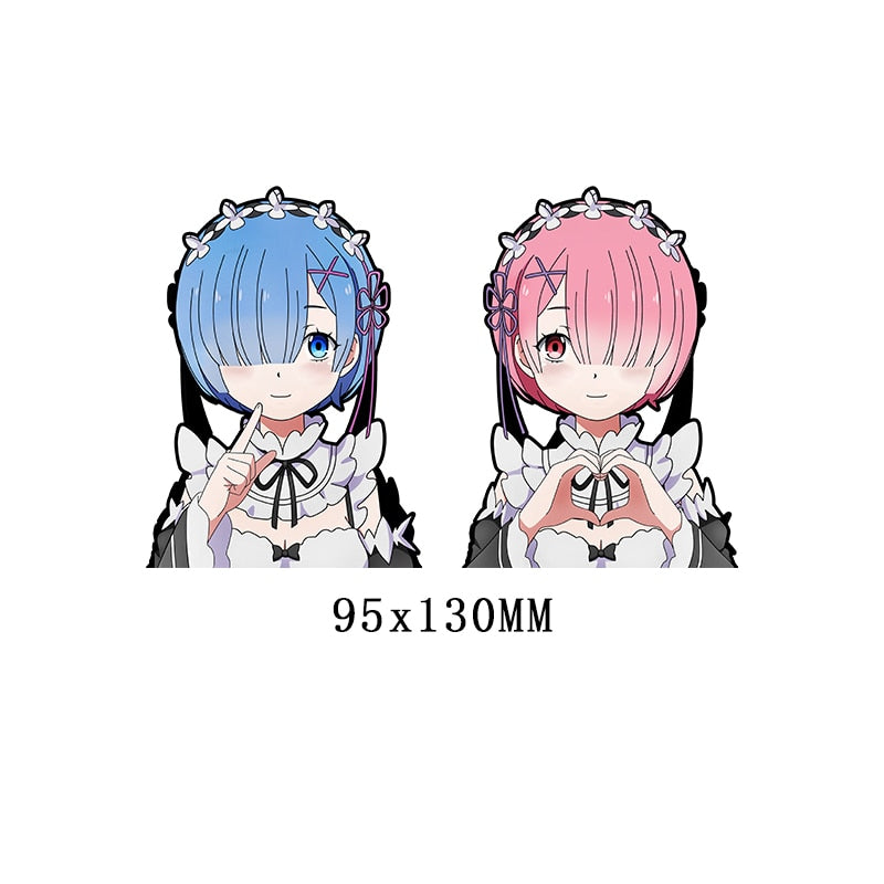 Re:Zero 'Rem and Ram' Vinyl Car 3D Motion Sticker