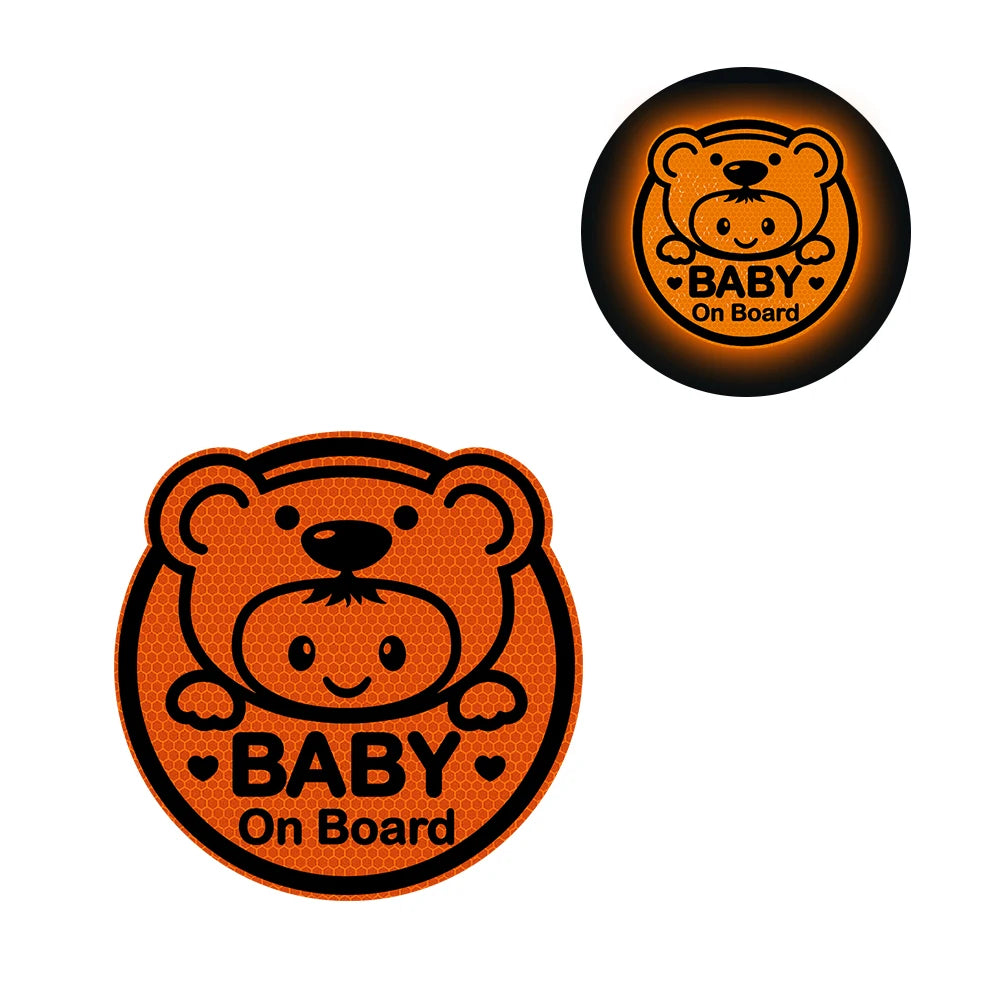 Cute 'Baby On Board | Reflective' Vinyl Car Sticker