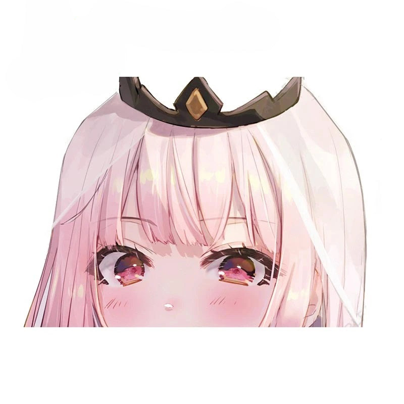 Virtual YouTuber 'Mori Calliope | Scared' Vinyl Car Peeker Sticker