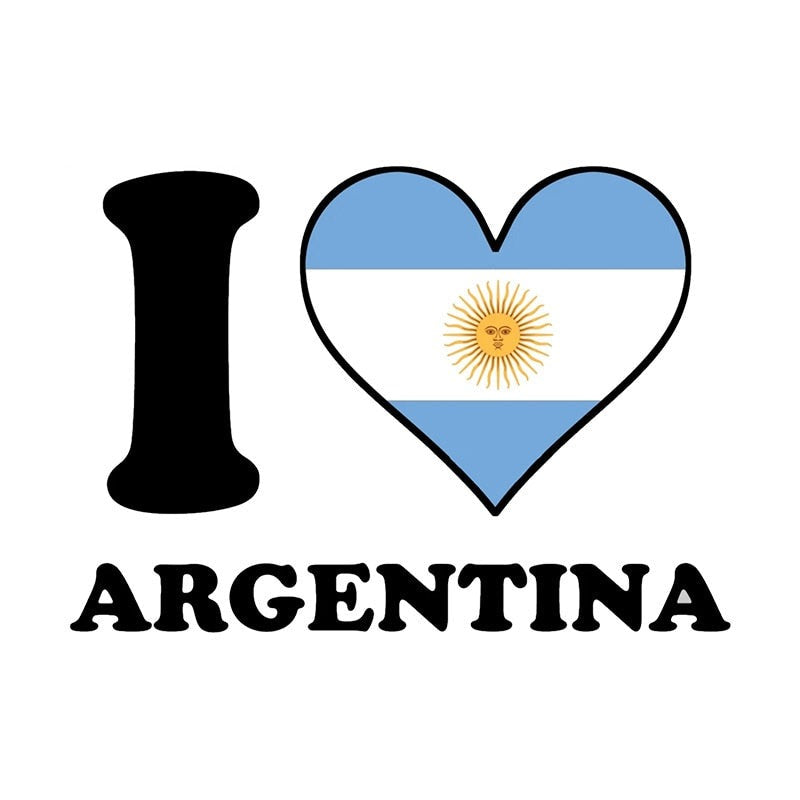 Argentina Flag 'I Heart Argentina' Vinyl Car Sticker