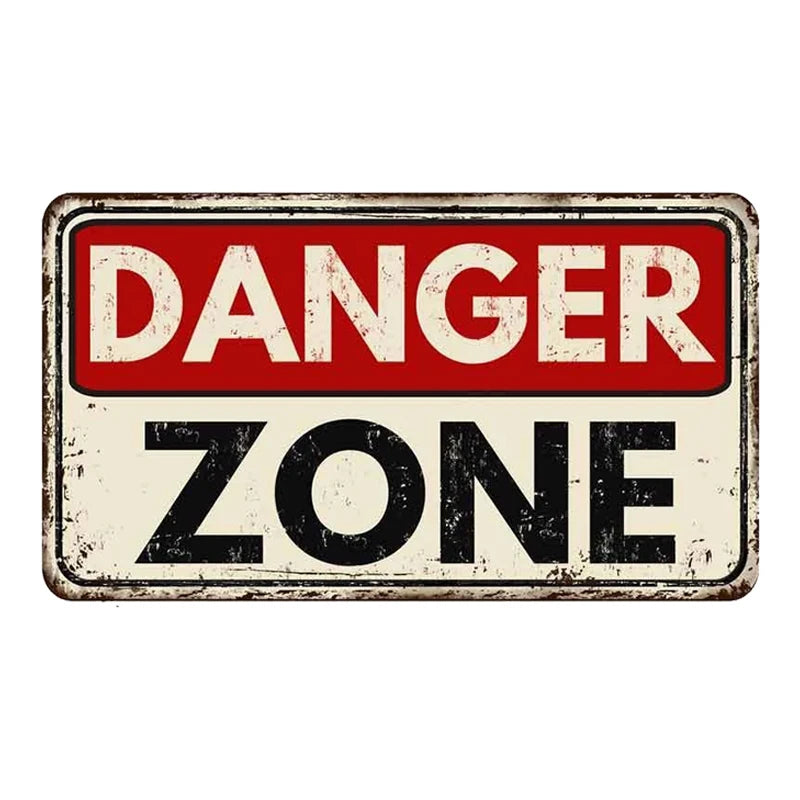 Warning Sign 'Danger Zone | Vintage' Vinyl Car Sticker
