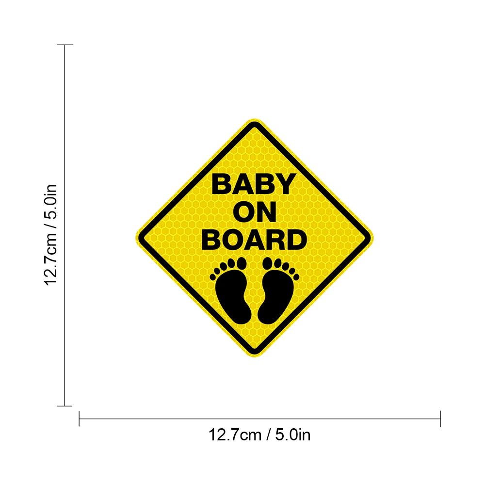 Baby On Board 'Footprints | Reflective' Vinyl Car Sticker