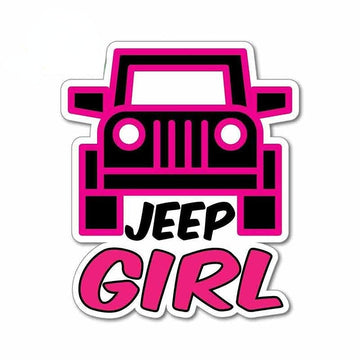 Cute 'Jeep Girl | Pink Black' Vinyl Car Sticker