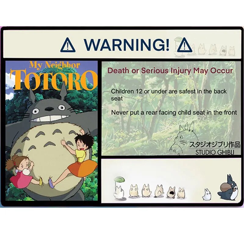 Warning Sign 'My Neighbor Totoro | Death or Serious Injury May Occur' Vinyl Car Sticker