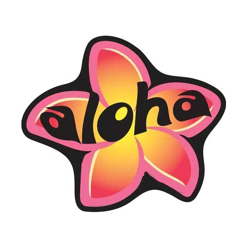 Aloha Hawaii 'Pink Flower' Vinyl Car Sticker