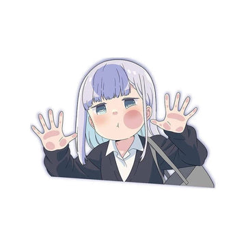 Aharen is Indecipherable 'Reina Aharen | Pressed Face' Vinyl Car Peeker Sticker