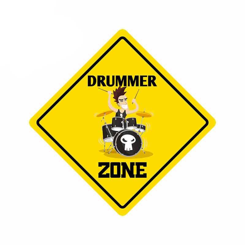 Warning Sign 'Drummer Zone' Vinyl Car Sticker