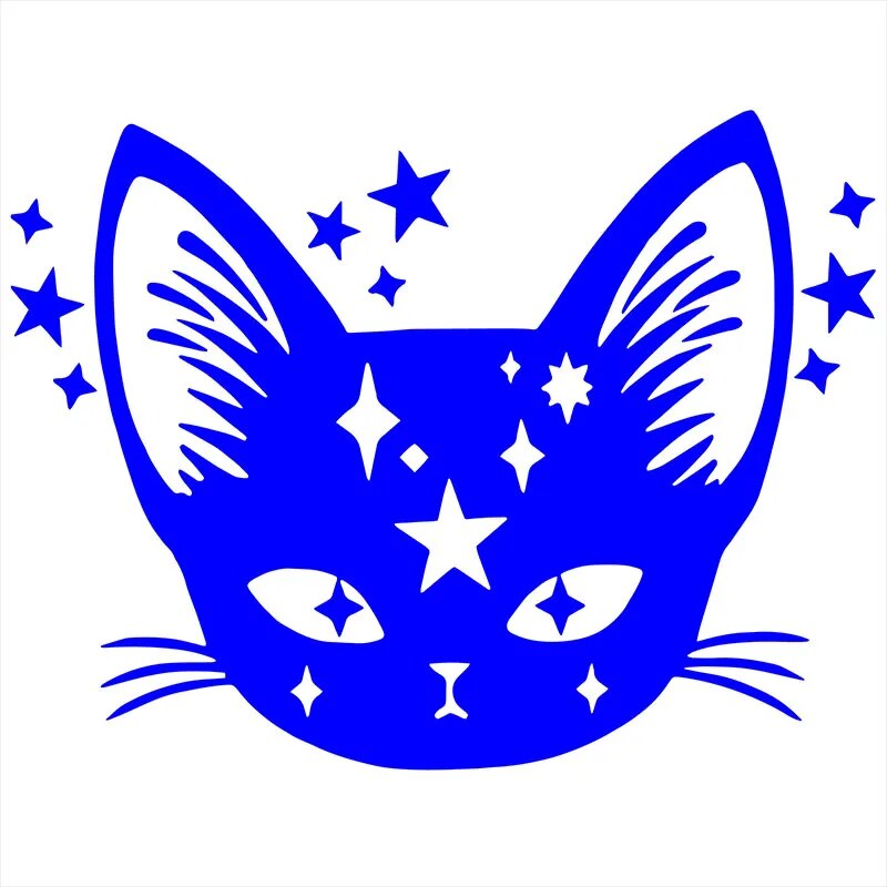 Celestial Cat 'Head' Vinyl Car Sticker