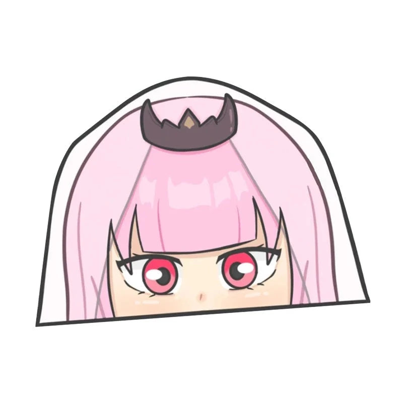 Virtual YouTuber 'Mori Calliope | Horrified' Vinyl Car Peeker Sticker