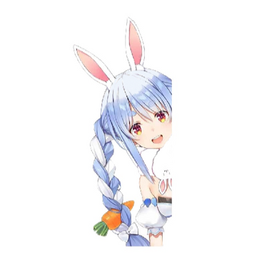 Virtual YouTuber 'Usada Pekora | Happy' Vinyl Car Peeker Sticker