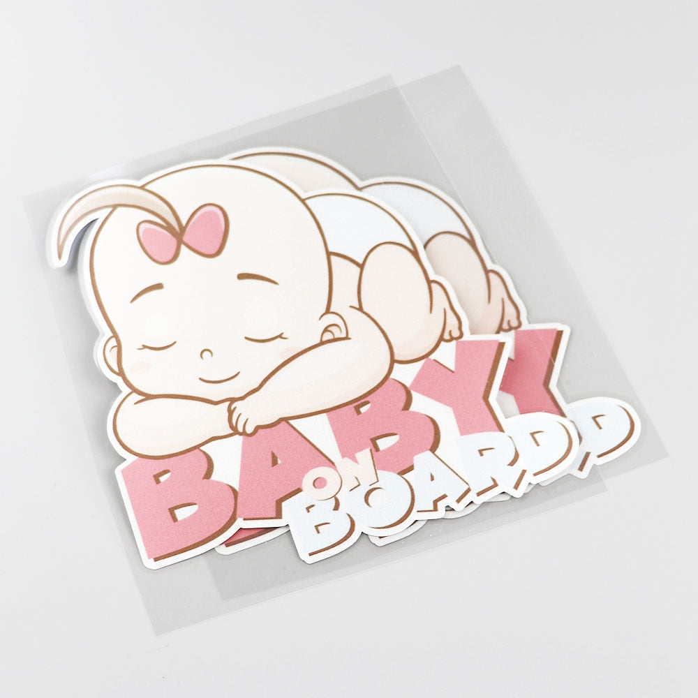 Cute Baby 'Sleeping | Baby On Board' Vinyl Car Sticker