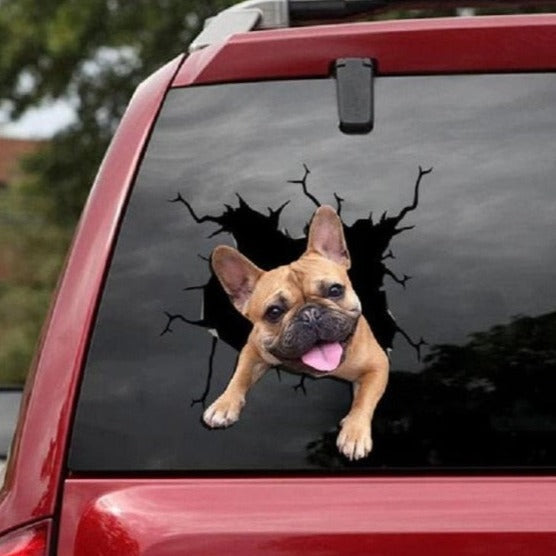 French Bulldog 'Tongue Out' Car Window Vinyl Sticker