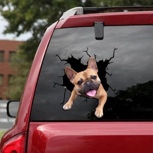 French Bulldog 'Tongue Out' Car Window Vinyl Sticker